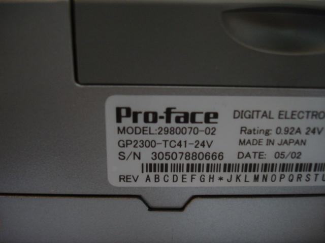 Proface29GP2300-TC41-24V Model 80070-02